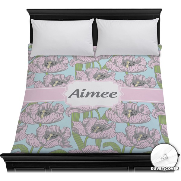 Custom Wild Tulips Duvet Cover - Full / Queen (Personalized)