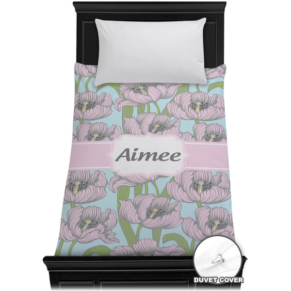 Custom Wild Tulips Duvet Cover - Twin XL (Personalized)