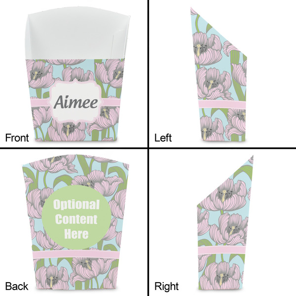 Wild Tulips French Fry Favor Box - Front & Back View