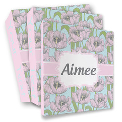 Wild Tulips 3 Ring Binder - Full Wrap (Personalized)