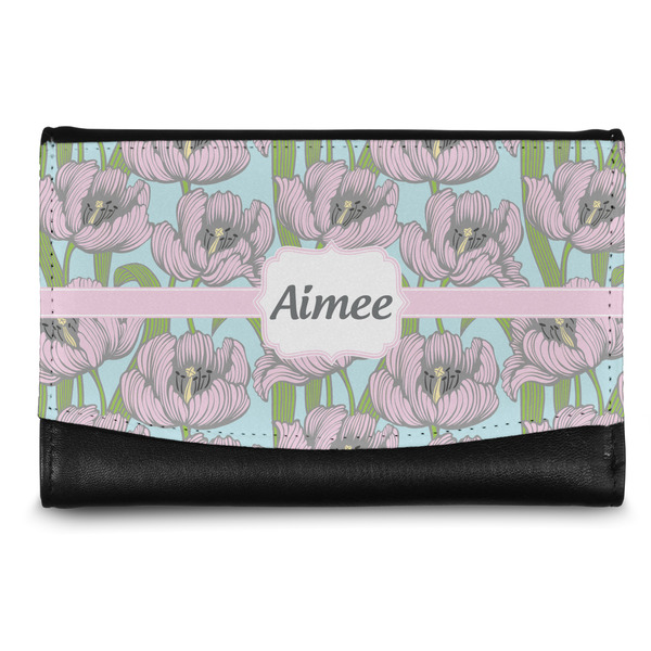 Custom Wild Tulips Genuine Leather Women's Wallet - Small (Personalized)