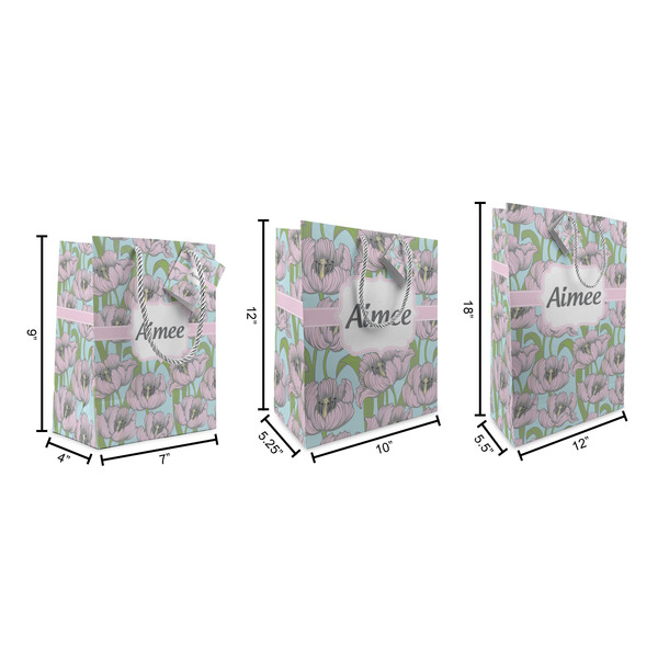Wild Tulips Gift Bags - All Sizes - Dimensions