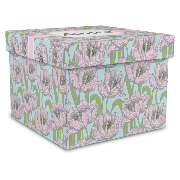 Custom Wild Tulips Gift Box with Lid - Canvas Wrapped - XX-Large (Personalized)