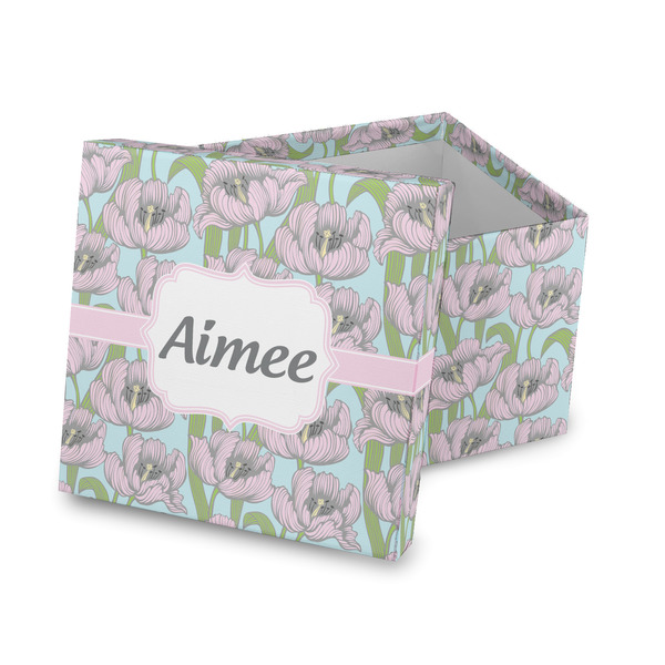 Custom Wild Tulips Gift Box with Lid - Canvas Wrapped (Personalized)