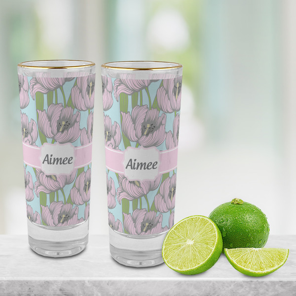 Wild Tulips Glass Shot Glass - 2 oz - LIFESTYLE