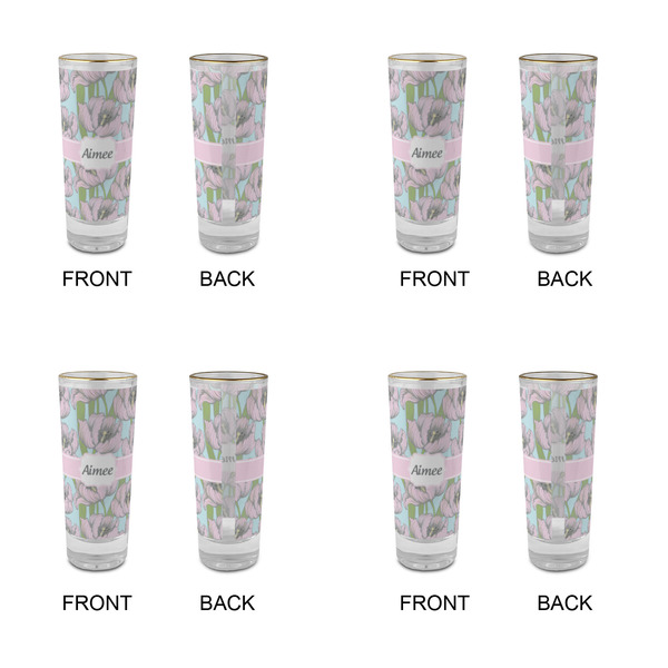 Wild Tulips Glass Shot Glass - 2 oz - Set of 4 - APPROVAL