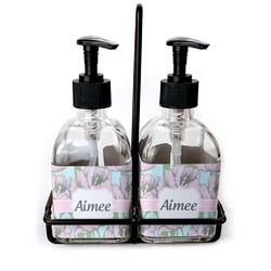 Wild Tulips Glass Soap & Lotion Bottles (Personalized)