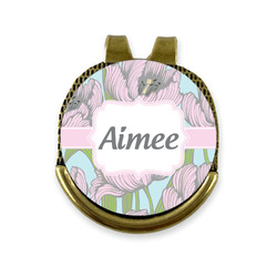 Wild Tulips Golf Ball Marker - Hat Clip - Gold