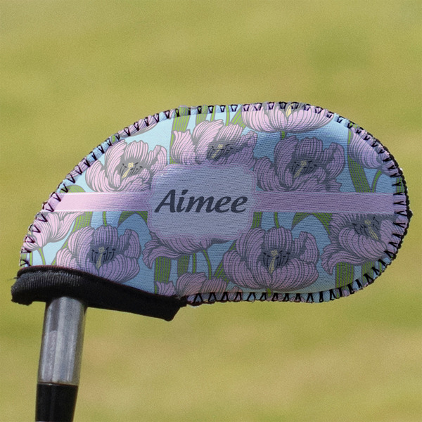 Custom Wild Tulips Golf Club Iron Cover (Personalized)
