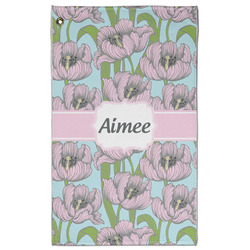 Wild Tulips Golf Towel - Poly-Cotton Blend w/ Name or Text