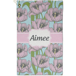Wild Tulips Golf Towel - Poly-Cotton Blend - Small w/ Name or Text
