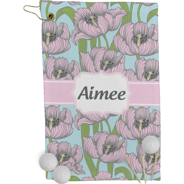 Wild Tulips Golf Towel (Personalized)