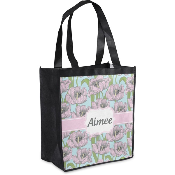 Custom Wild Tulips Grocery Bag (Personalized)
