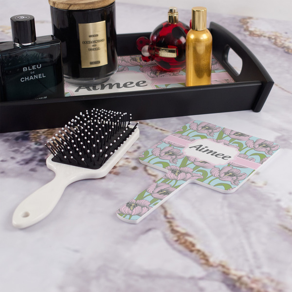 Wild Tulips Hand Mirror - With Hair Brush