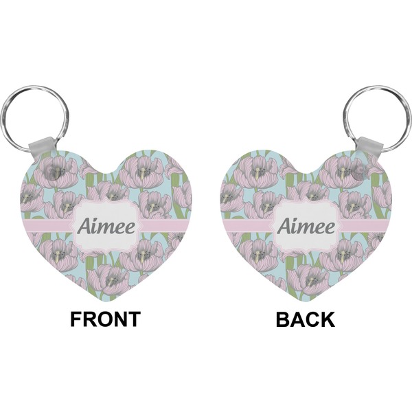 Wild Tulips Heart Keychain (Front + Back)