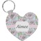 Wild Tulips Heart Plastic Keychain w/ Name or Text