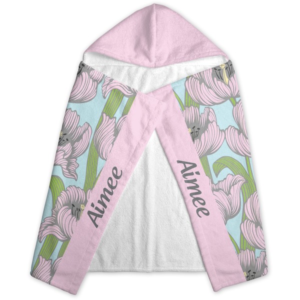 Wild Tulips Hooded Towel - Folded