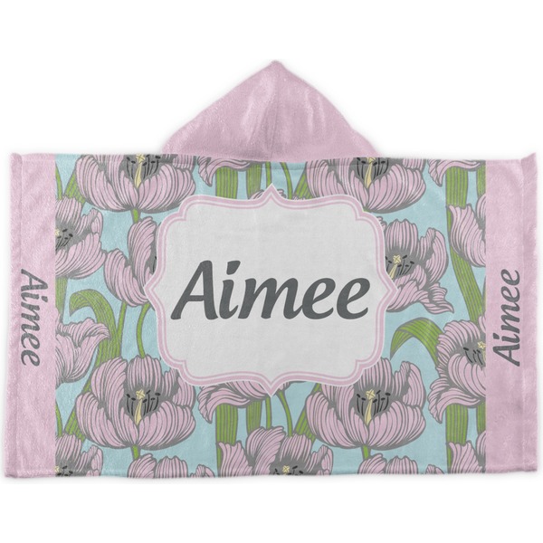 Custom Wild Tulips Kids Hooded Towel (Personalized)