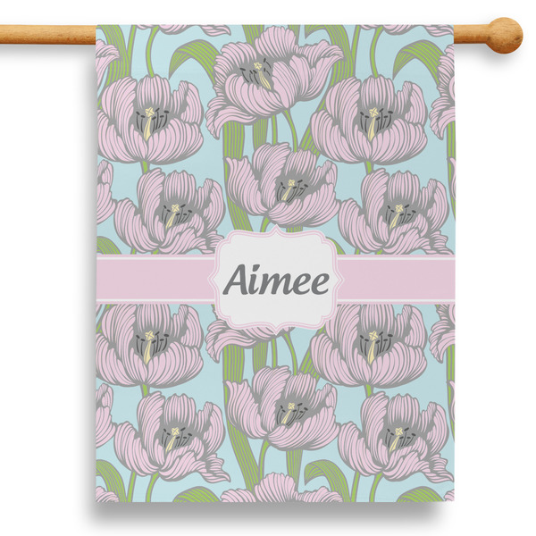 Custom Wild Tulips 28" House Flag (Personalized)