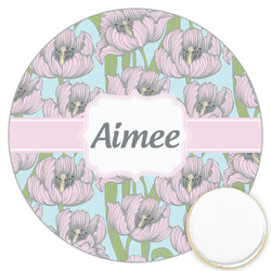 Wild Tulips Printed Cookie Topper - 3.25" (Personalized)