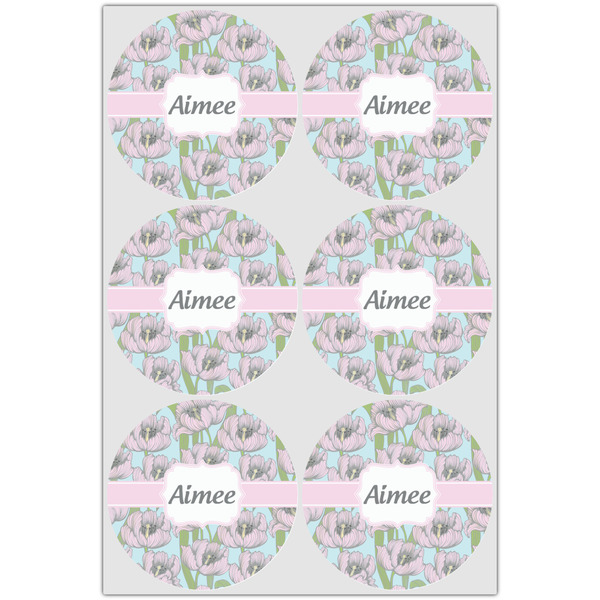 Wild Tulips Icing Circle - Large - Set of 6