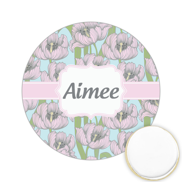 Custom Wild Tulips Printed Cookie Topper - 2.15" (Personalized)