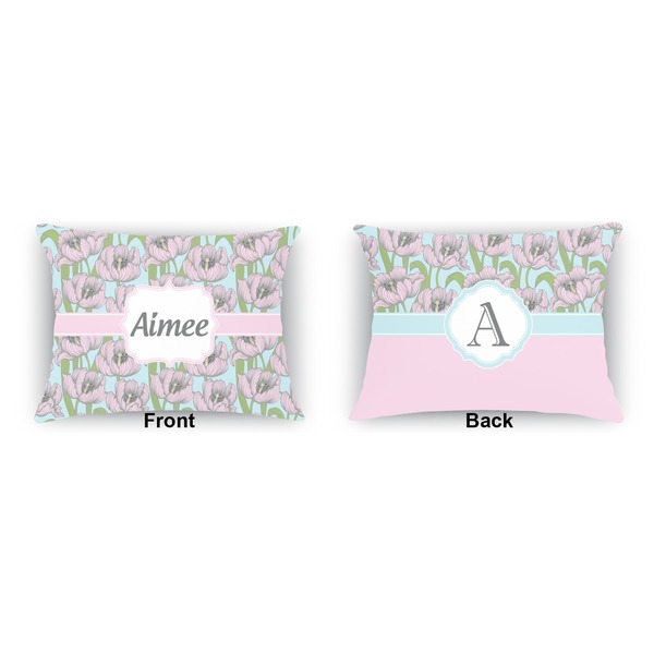 Wild Tulips  Indoor Rectangular Burlap Pillow (Front and Back)