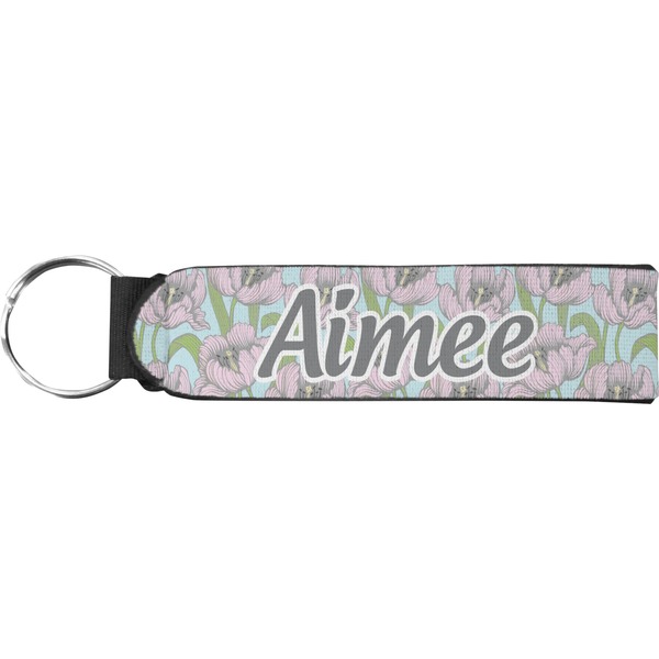 Custom Wild Tulips Neoprene Keychain Fob (Personalized)