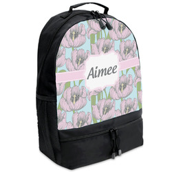 Wild Tulips Backpacks - Black (Personalized)