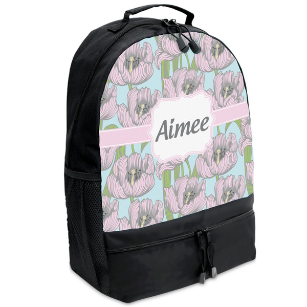 Custom Wild Tulips Backpacks - Black (Personalized)