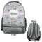 Wild Tulips Large Backpack - Gray - Front & Back View