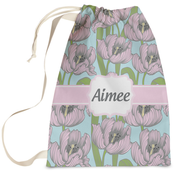 Custom Wild Tulips Laundry Bag - Large (Personalized)