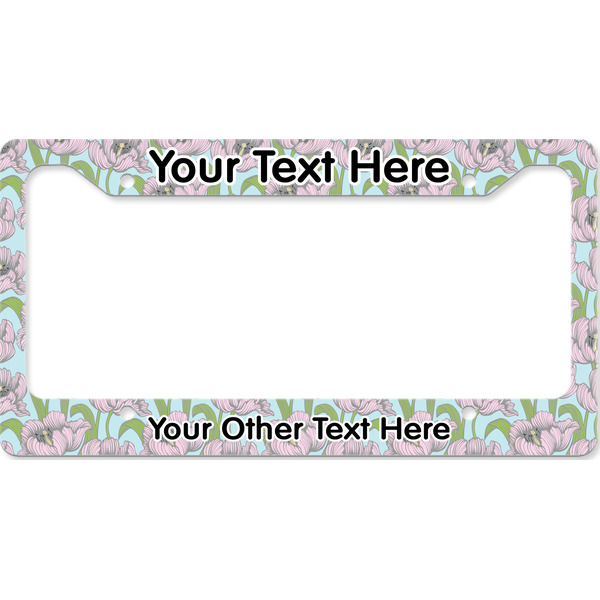 Custom Wild Tulips License Plate Frame - Style B (Personalized)