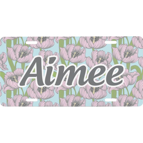Custom Wild Tulips Front License Plate (Personalized)