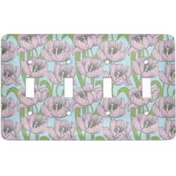 Wild Tulips Light Switch Cover (4 Toggle Plate)