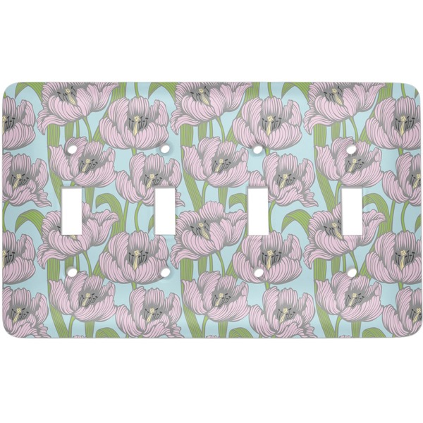 Custom Wild Tulips Light Switch Cover (4 Toggle Plate)