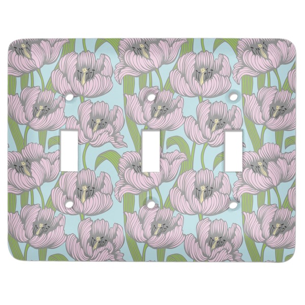 Custom Wild Tulips Light Switch Cover (3 Toggle Plate)