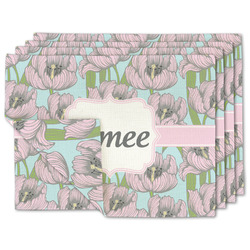 Wild Tulips Double-Sided Linen Placemat - Set of 4 w/ Name or Text
