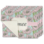 Wild Tulips Single-Sided Linen Placemat - Set of 4 w/ Name or Text