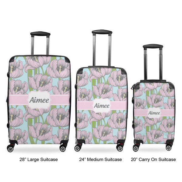 Wild Tulips Luggage Bags all sizes - With Handle