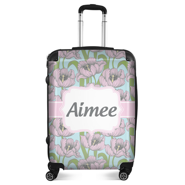 Custom Wild Tulips Suitcase - 24" Medium - Checked (Personalized)