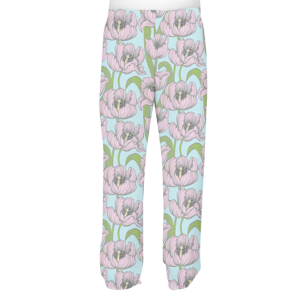 Wild Tulips Men's Pjs Back - on model