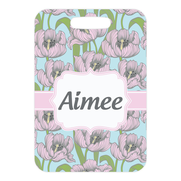 Wild Tulips Metal Luggage Tag - Front Without Strap