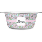 Wild Tulips Stainless Steel Dog Bowl (Personalized)