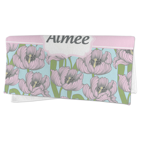 Wild Tulips Microfiber Dish Rag - FOLDED (half)