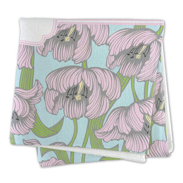 Wild Tulips Microfiber Dish Rag - FOLDED (square)