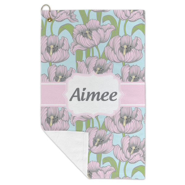 Wild Tulips Microfiber Golf Towels - FOLD