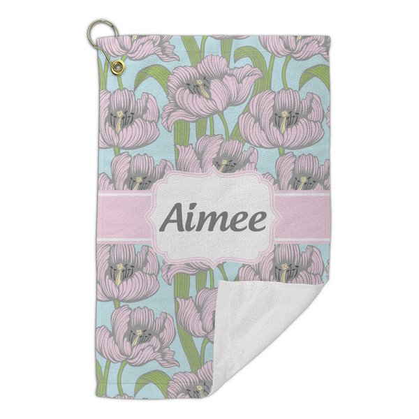Wild Tulips Microfiber Golf Towels Small - FRONT FOLDED