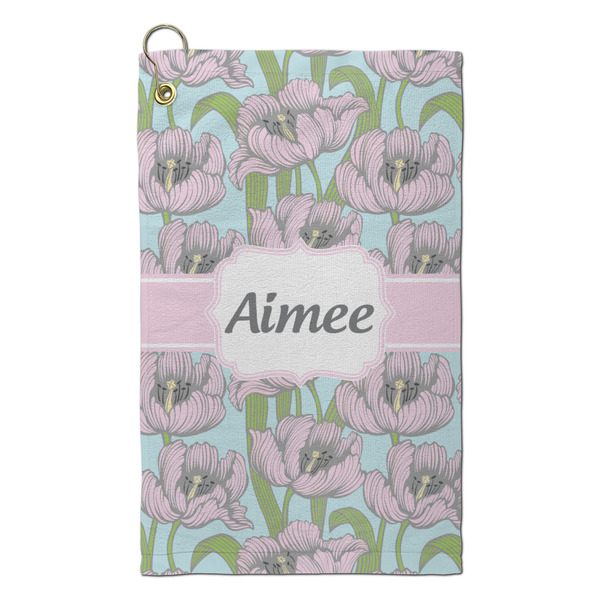 Custom Wild Tulips Microfiber Golf Towel - Small (Personalized)