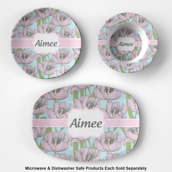 Wild Tulips Microwave & Dishwasher Safe CP Plastic Dishware - Group